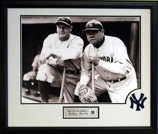 Gehrig & Ruth. 16? x 20? framed to 28? x 22?; Custom-framed; Double-matted 