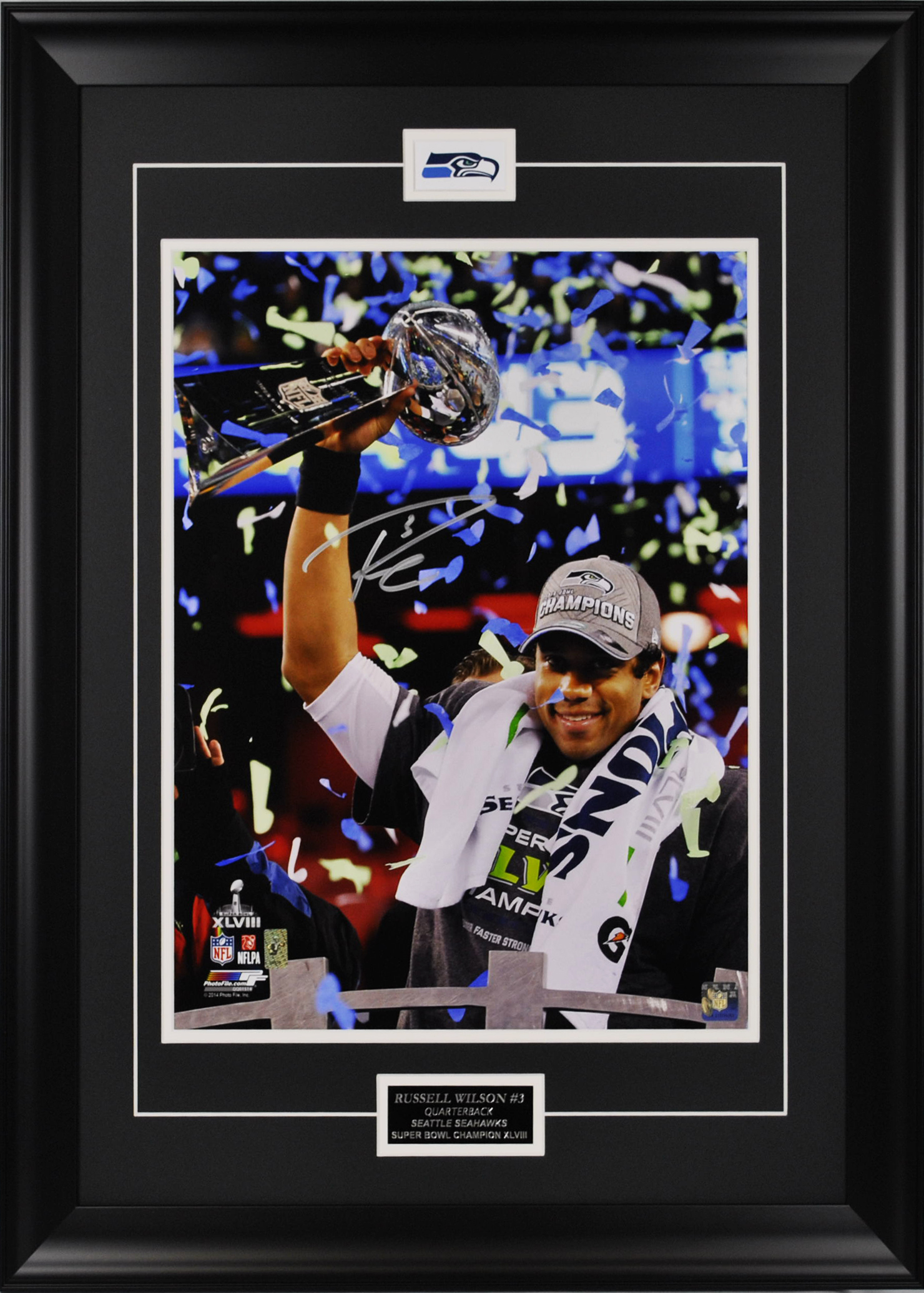 Russel Wilston (Cup) 16 x 20 Touchstone Sports Sports Memorabilia